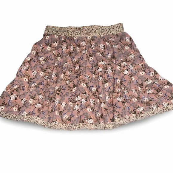 Umgee Women's Floral Mini Skirt Smocked Waistband Size M Multicolor - Picture 2 of 5